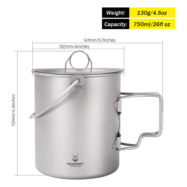 Silverant Titanium 750 ml Becher mit Deckel
