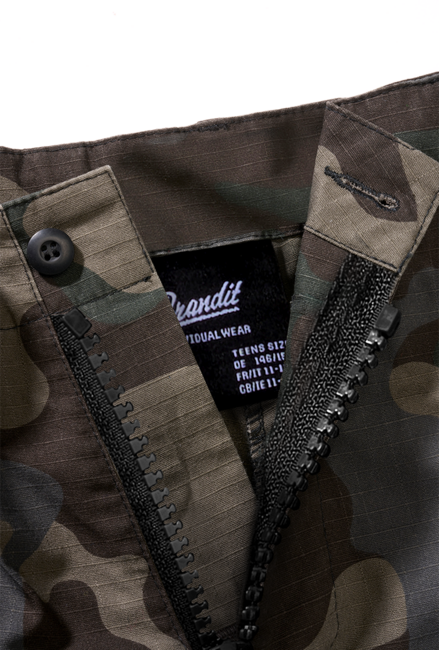 Brandit kinder BDU Ripstop Shorts, darkcamo