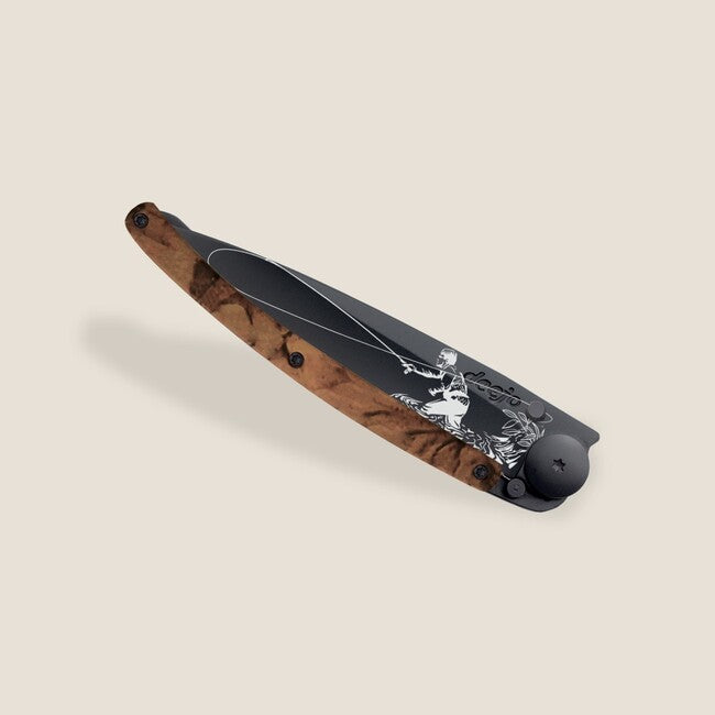 Deejo Tattoo Serration Klappmesser braun camo fliegenfischen