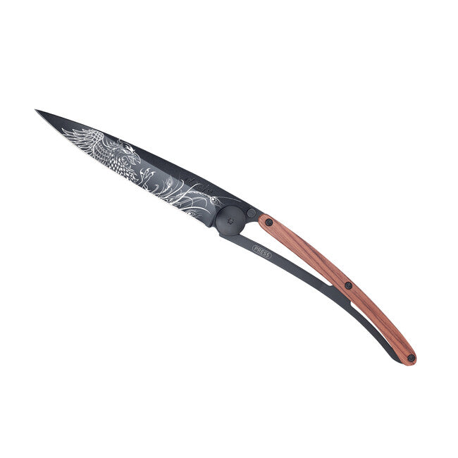 Deejo Tattoo schließmesser Schwarzes Korallenholz Phoenix
