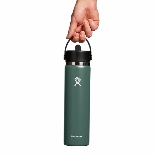 Hydro Flask Wide Flex Straw Cap Breite Thermosflasche mit Mundstück 24 OZ, tanne