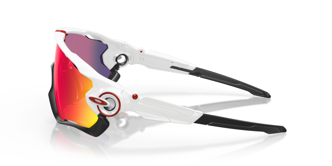 Oakley JAWBREAKER Sonnenbrille mit Rahmen Polished White und mit Dias Prizm Road