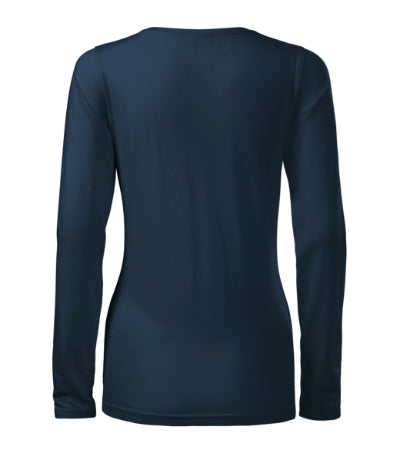 Malfini Slim damen Langarm-T-shirt, navy blau