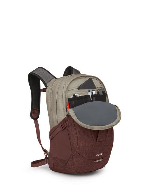 OSPREY Comet Stadtrucksack, sawdust tan/raisin red