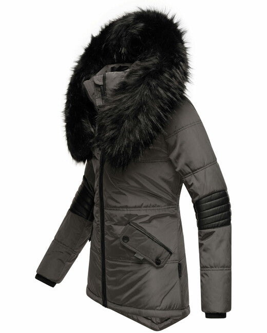 Navahoo Nirvana damen Winterjacke mit Kapuze, anthrazit