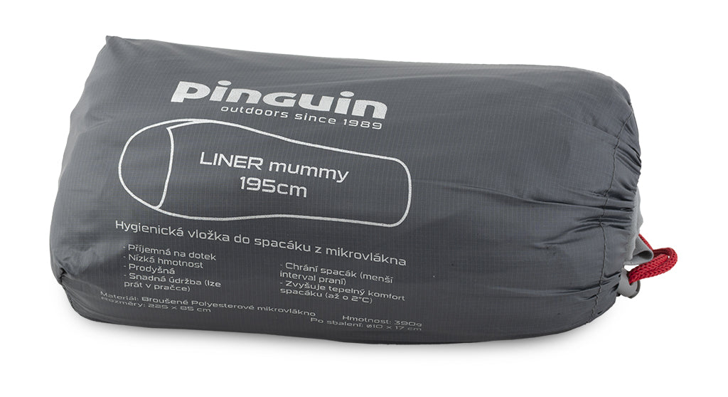 Pinguin Liner Mummy sanitäreinlage für schlafsack grau 185cm
