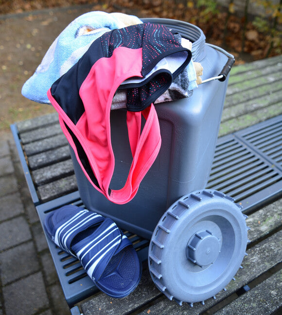BasicNature Weithals-Flüssigkeitsbehälter quadratisch 30 l, grau