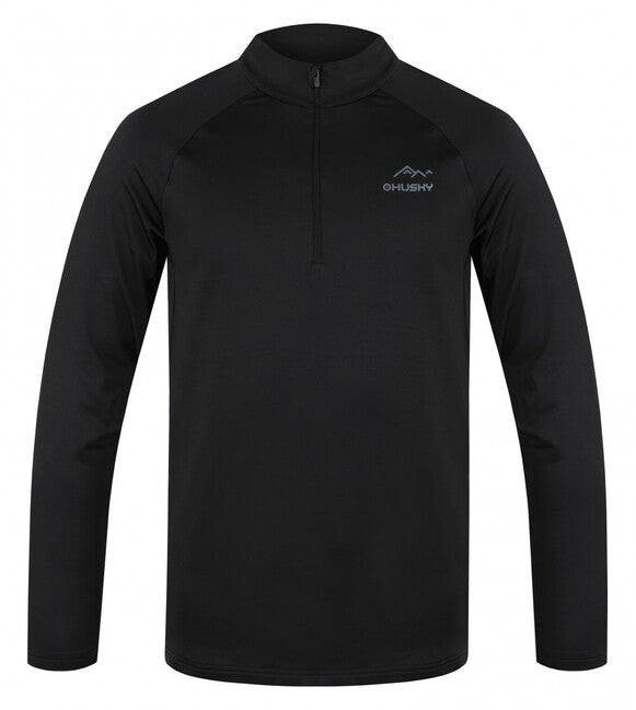 HUSKY Tromi Zip herren thermo-shirt mit reißverschluss, schwarz