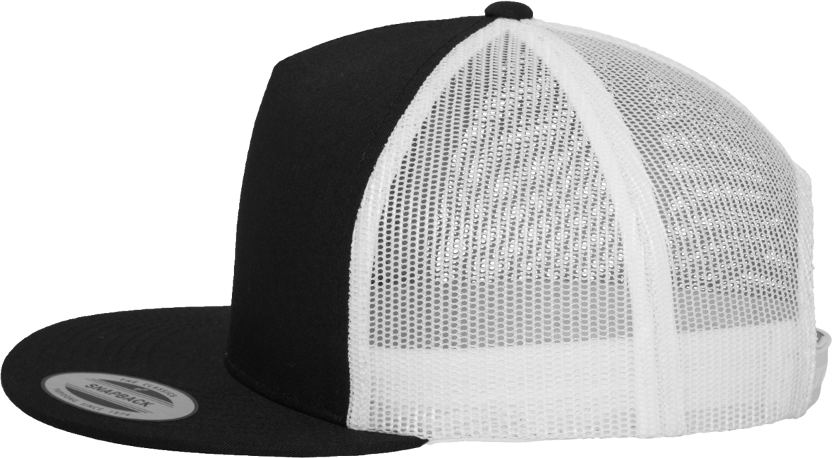 Brandit Classic Trucker 2-Tone Cap mit gerader Krempe, schwarz und weiß
