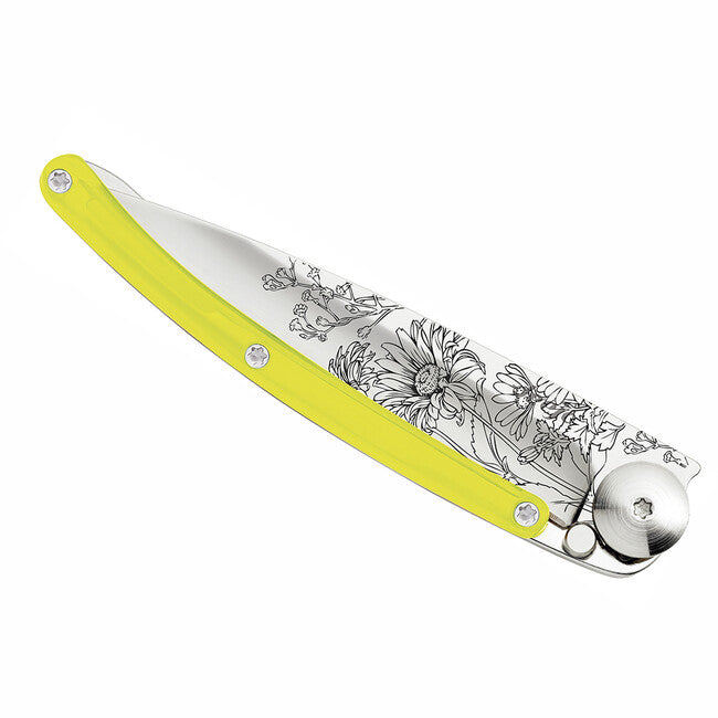 Deejo Tattoo schließmesser, gelb Blossom & Quot