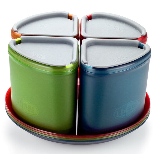 GSI Outdoors Infinity 4 Person Compact Tableset Campinggeschirrset für 4 personen, multicolor