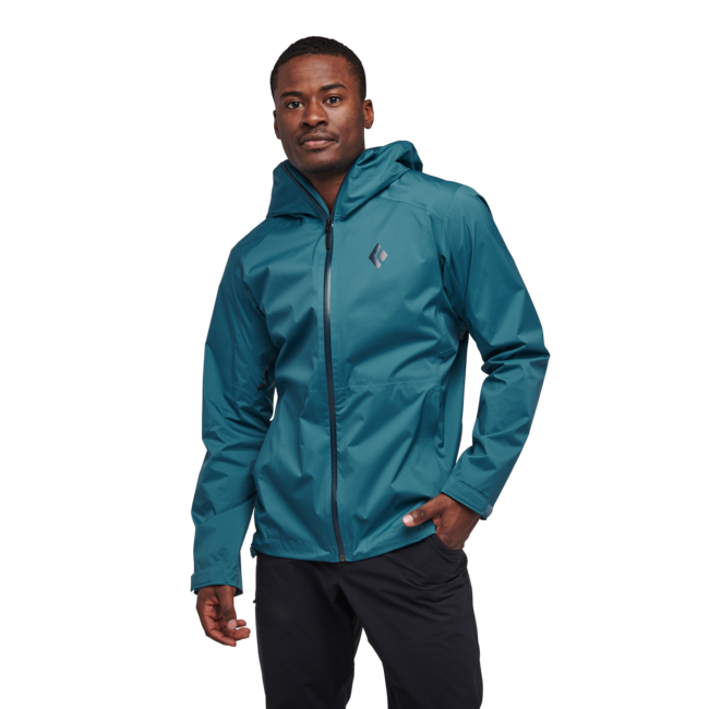 Black Diamond Men's Stormline Stretch Rain Shell Waterproof Jacket, creek blue