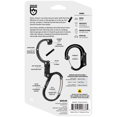 GearAid Karabinerhaken M schwarz