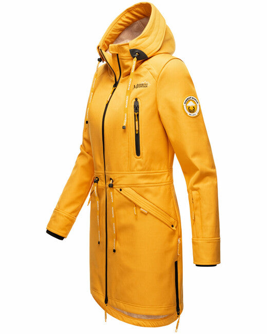 Marikoo Racquelle damen softshelljacke mit kapuze, bernsteingelb