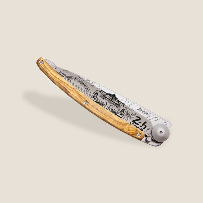 Deejo Tattoo Le Mans Schließmesser olive wood Day