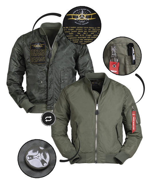 Mil-Tec US MA1 Bomber Jacket, Olive