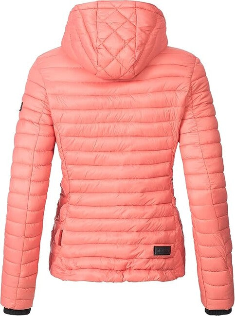 Marikoo Samtpfote damen Übergangsjacke mit Kapuze , koralle