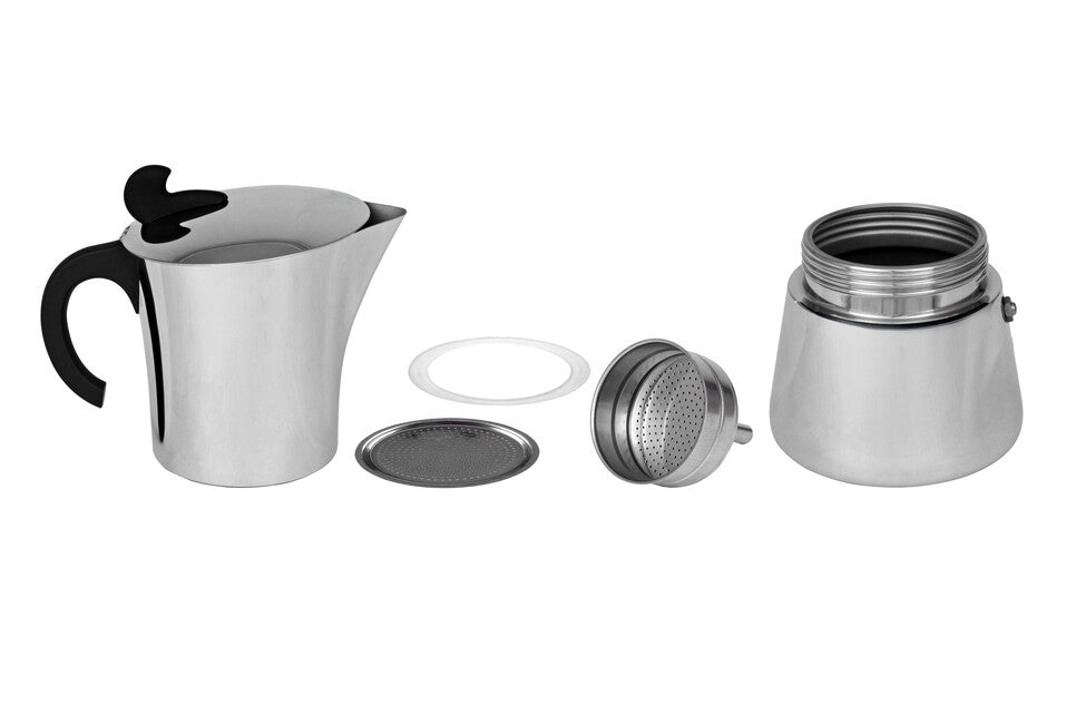 BasicNature Espresso-Kaffeemaschine aus Edelstahl für 6 Tassen