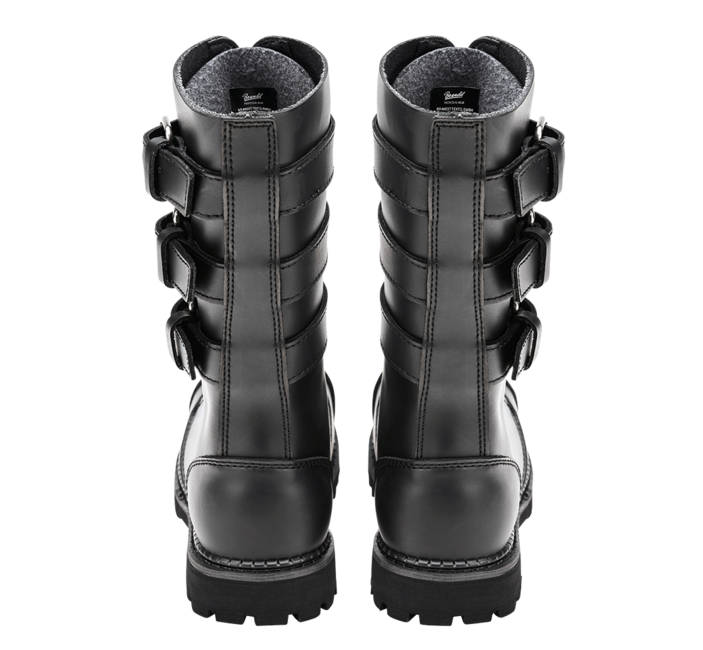 Brandit Phantom Lederstiefel mit Schnallen, schwarz