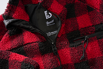 Brandit Teddyfleece Troyer fleecejacke, rot/schwarz