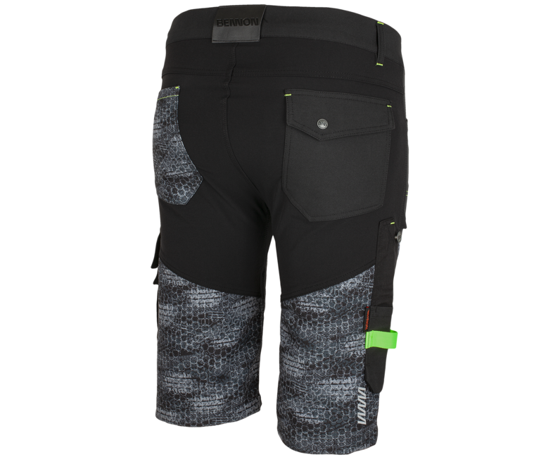BENNON Predator Work Shorts, Black/Grey
