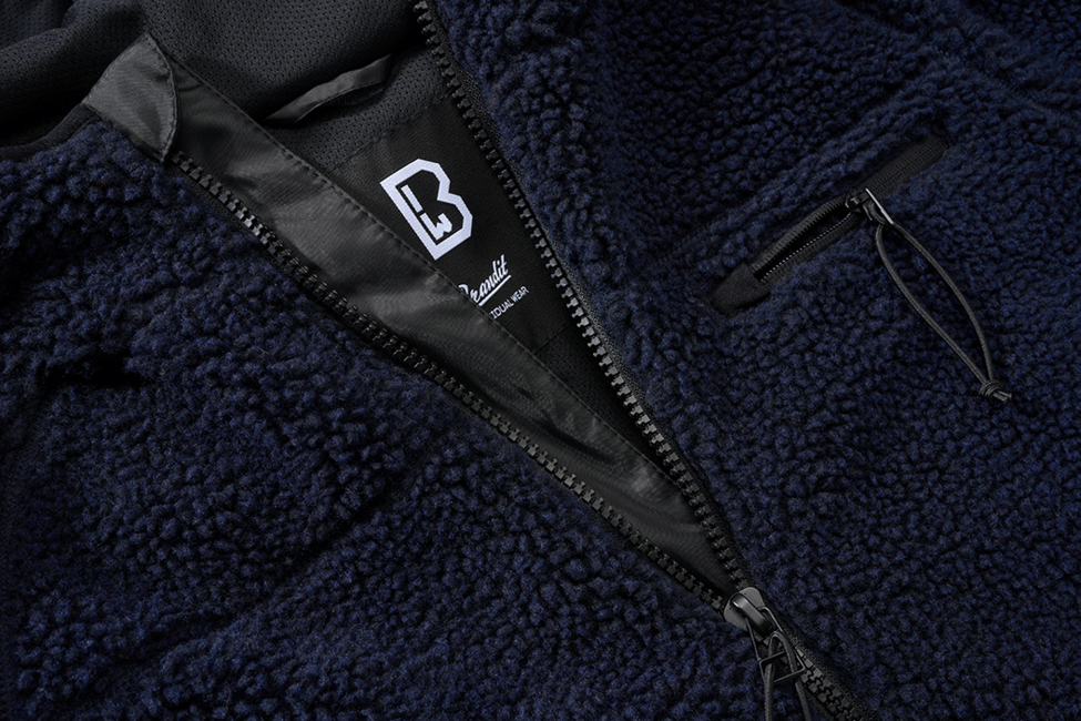 Brandit Teddyfleece Worker fleece-kapuzenjacke, navy blau
