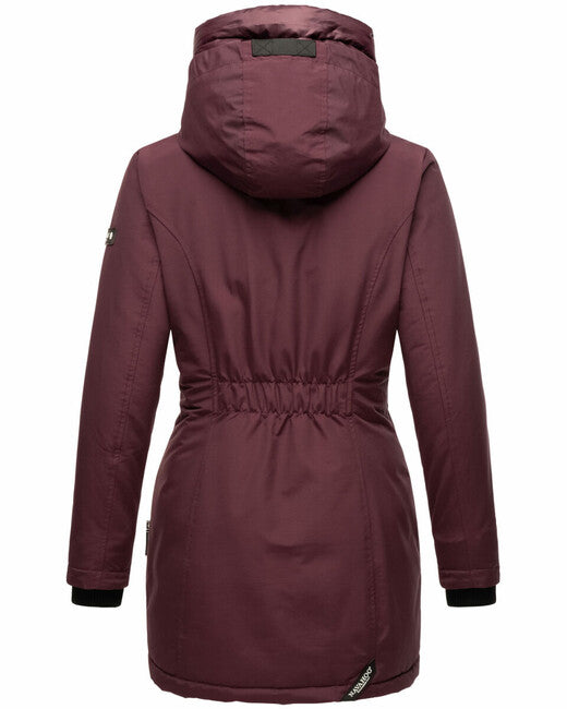 Navahoo Blizzardstorm damen Winterjacke mit Kapuze, weinrot