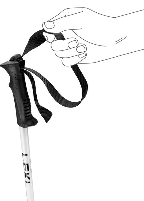 LEKI Sentinel Downhill Ski Poles, Black/White