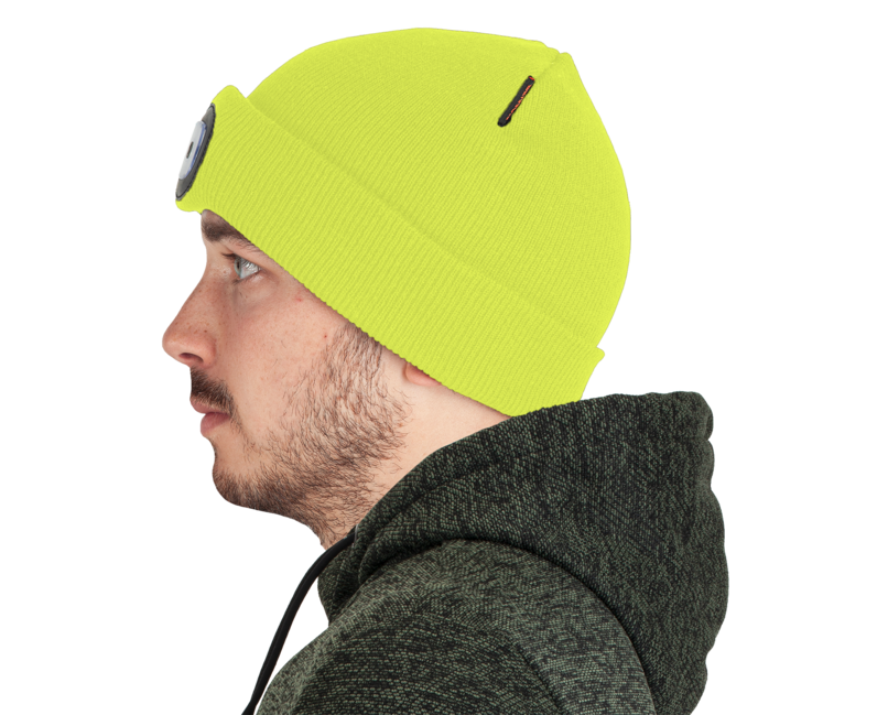 BENNON Lumos mütze mit led-taschenlampe usb led, gelb
