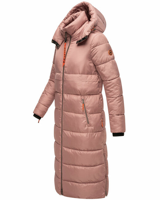 Navahoo Kristallblume damen long winter jacket with hood, pastell lila