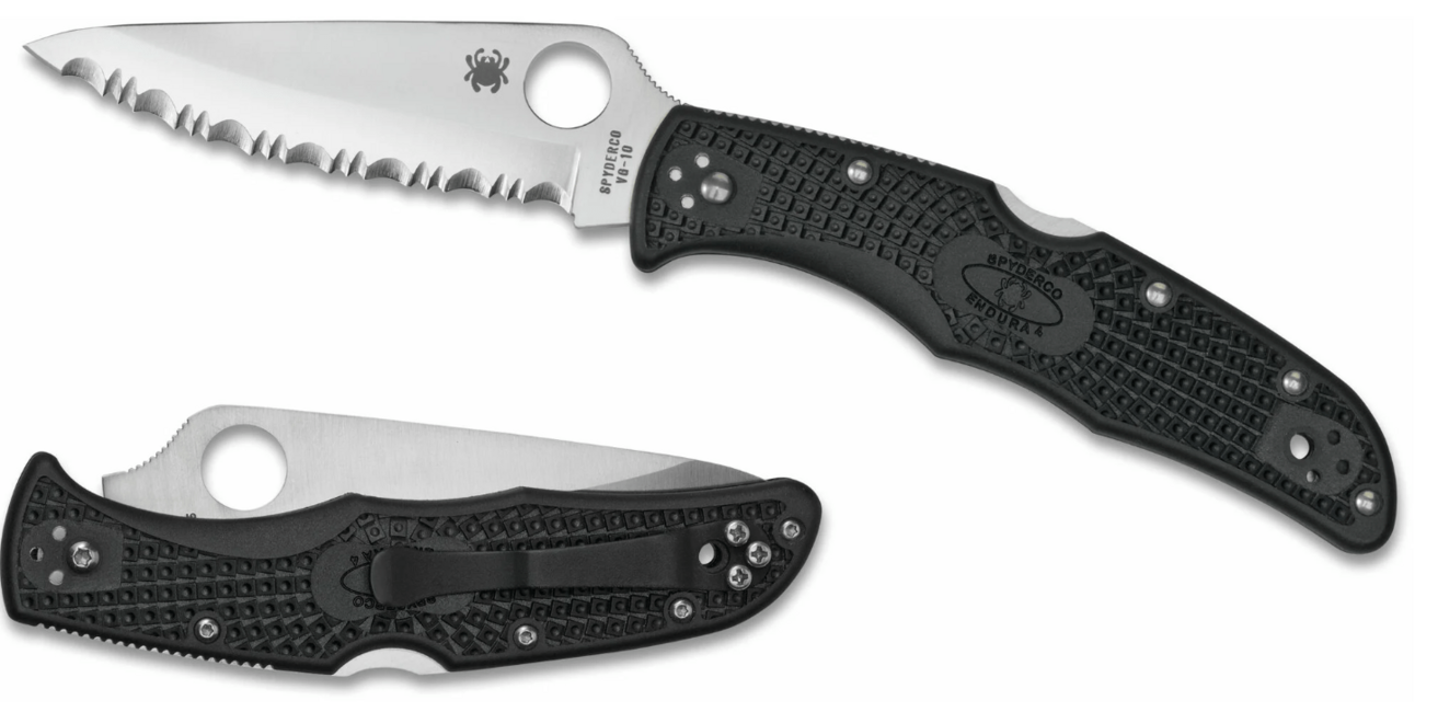 Spyderco Endura 4 Lightweight Serrated taschenmesser 9,5cm schwarz frn
