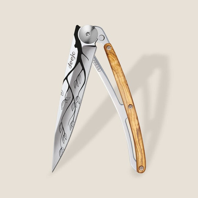 Deejo Tattoo Mirror schließmesser, olive wood tree