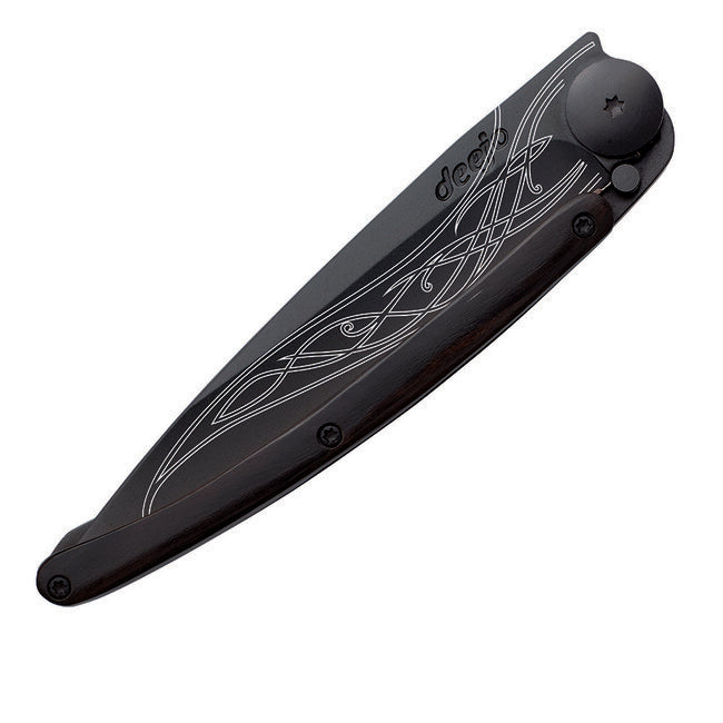 Deejo Black Tattoo Μαχαίρι Τσέπης με Κλείσιμο Ebony Wood Elven Blade
