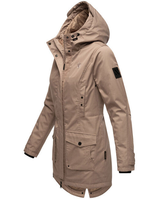 Navahoo BRINJAA damen-Softshell-Übergangsjacke, taupe-grau