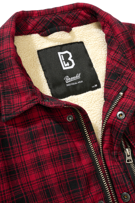Brandit Classic Sherpa jacke, schwarz-rot