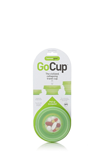 Humangear GoCup faltbarer, hygienischer und verpackbarer Reisebecher 237 ml grün