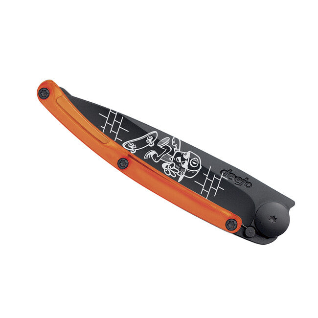 Deejo Street Collection Klappmesser schwarz orange Skate