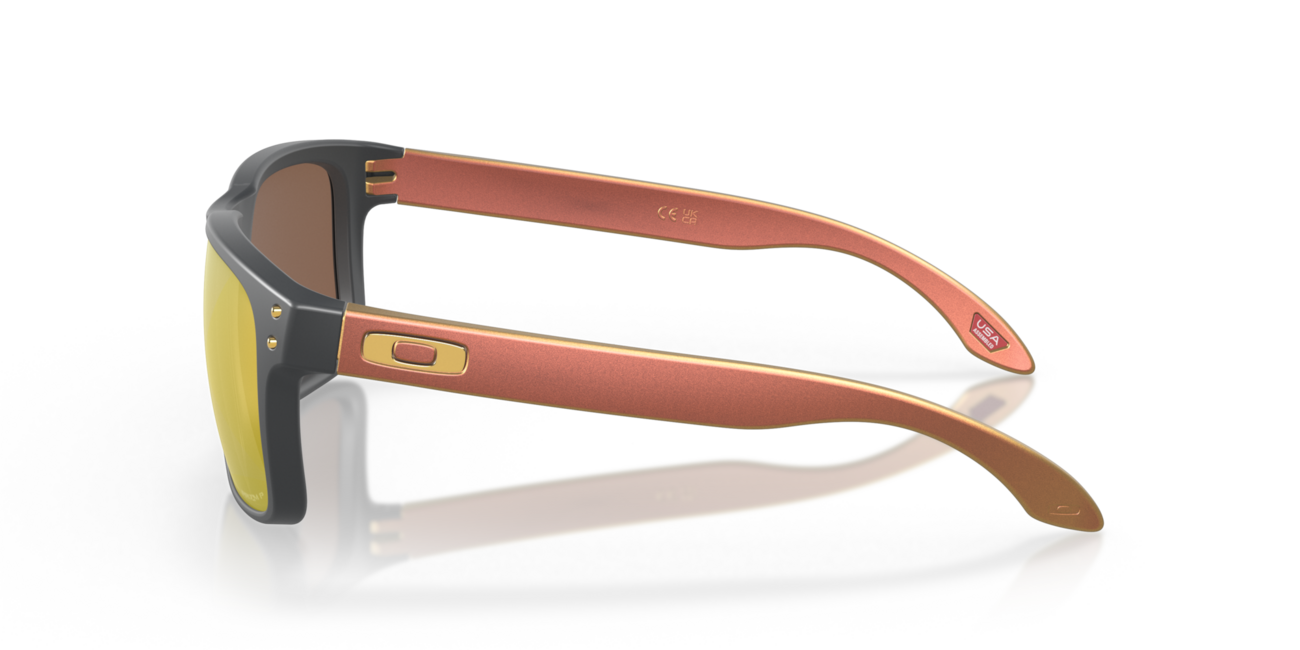 Oakley Holbrook mit rahmen matte carbon und mit dias prizm 24k polarized 57