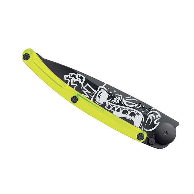 Deejo Street Collection Klappmesser , schwarz gelb Zombie