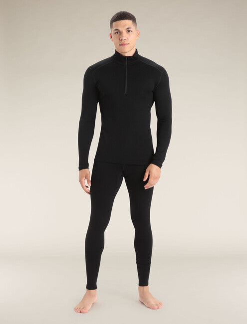 Icebreaker 260 Tech men's zippered thermal sweatshirt, schwarz