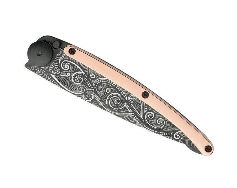 Deejo Schließmesser GOLD Tattoo 18kt Roségold Pacific