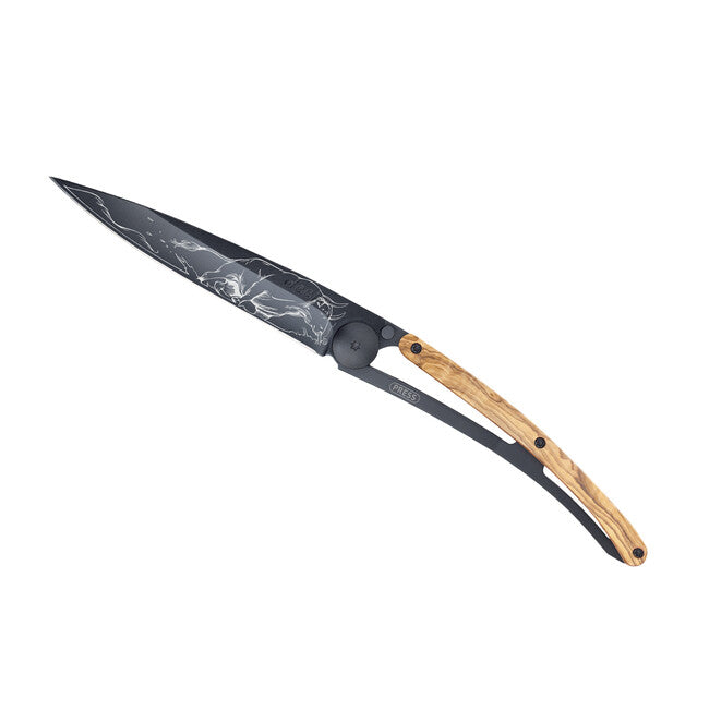 Deejo Tattoo Schließmesser Taurus black olive wood