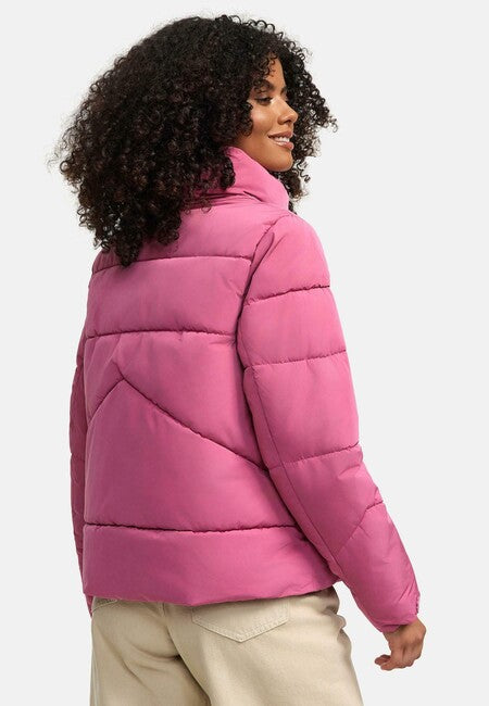 Marikoo Jalliaa damen kurze winterjacke mit hohem kragen, berry rouge