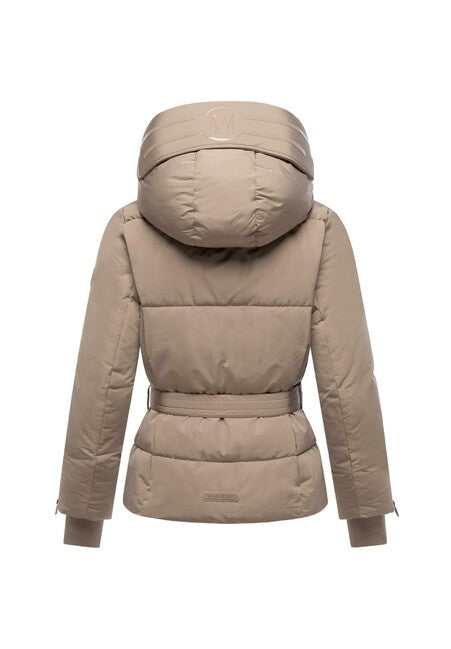 Marikoo Aleyna16 damen Winterjacke mit Kapuze, taupe grau