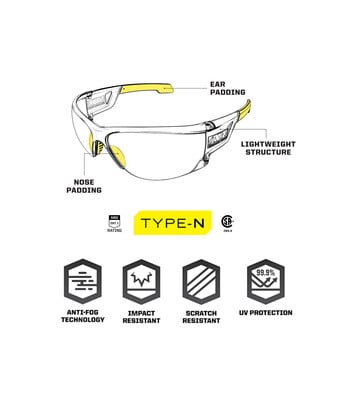Mechanix Wear Tactical Goggles Typ N klarer Rahmen, klare Scheibe