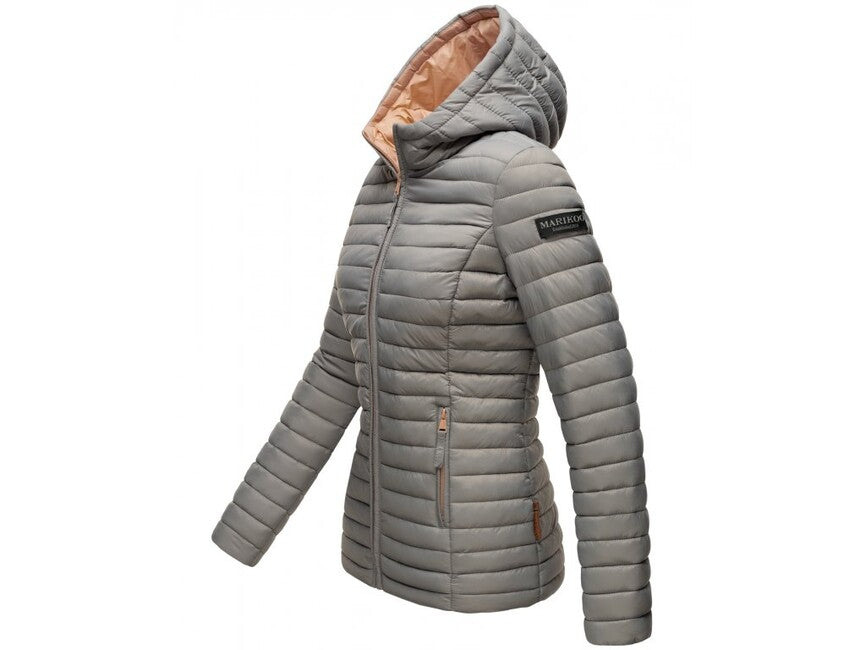 Marikoo Asraa damen übergangsjacke mit kapuze, grau