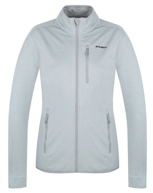 HUSKY Ane Damen-Sweatshirt mit Reißverschluss, hellgrau, L