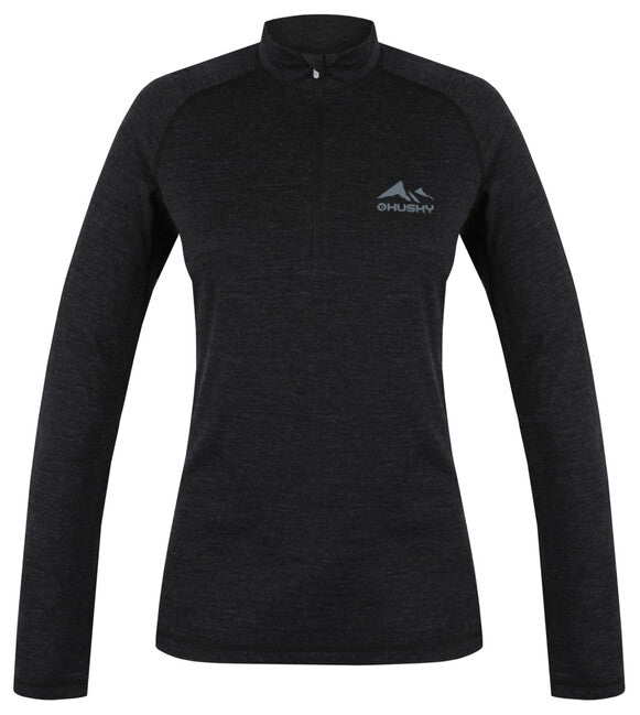 HUSKY termopradlo Merino T-Shirt dl Merow zips L, schwarz