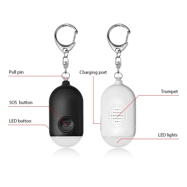 W&G SHIELD SOS wasserdichter personenalarm mit led-licht und auslösetaste, pink