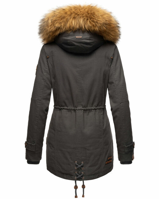 Marikoo La Viva Princess damen winterjacke mit kapuze, anthrazit